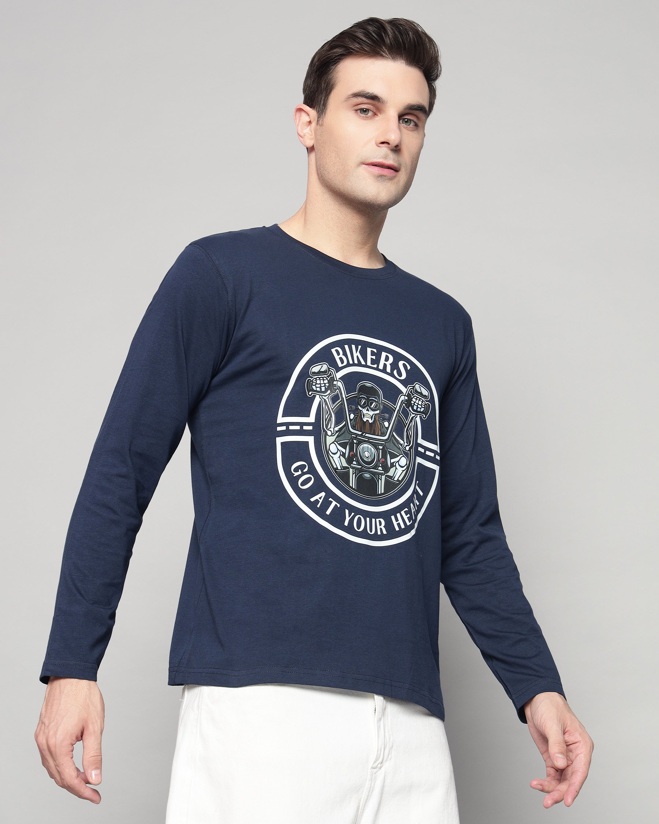 Caual Long Sleeve T-shirt - Dark Blue