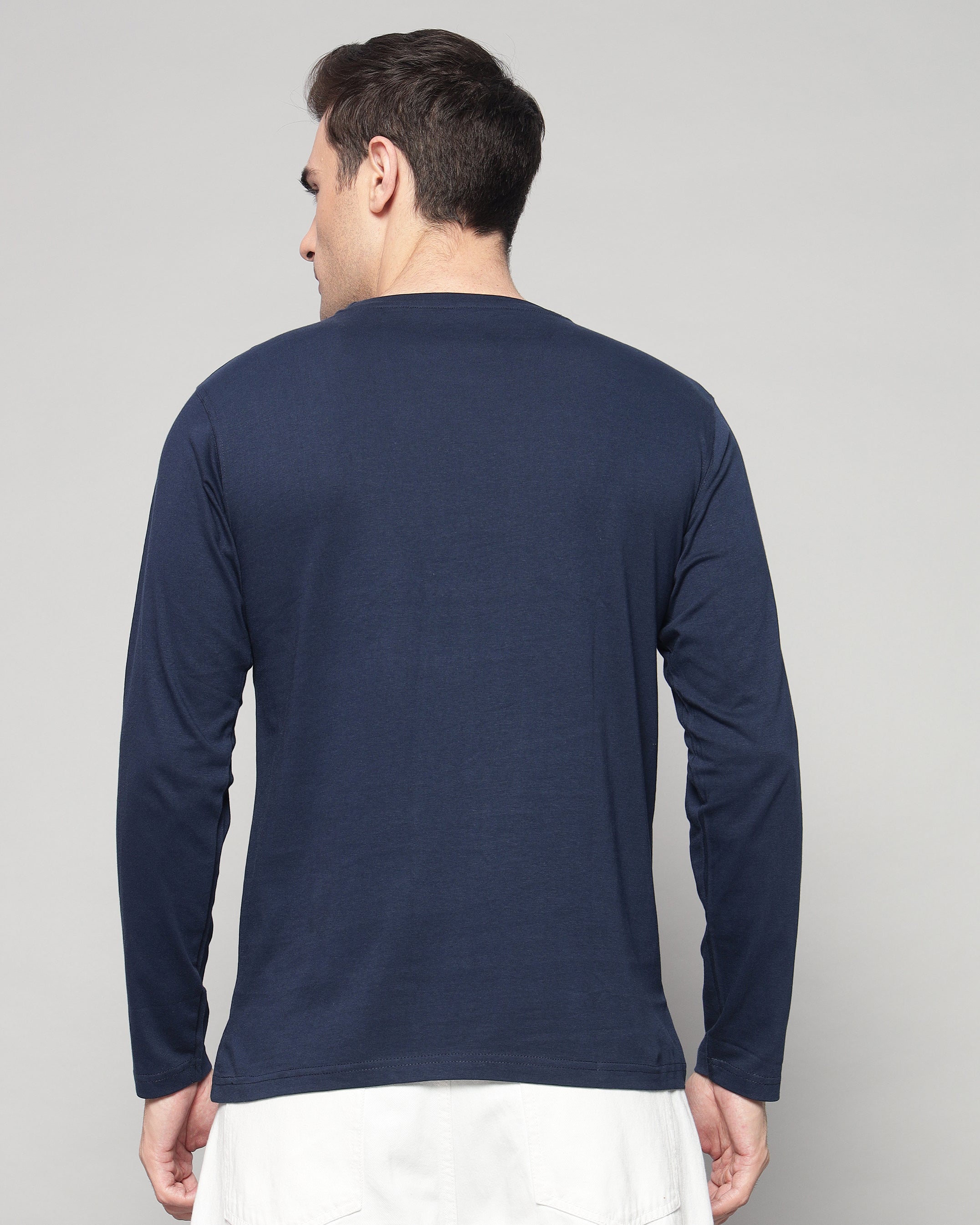 Caual Long Sleeve T-shirt - Navy Blue