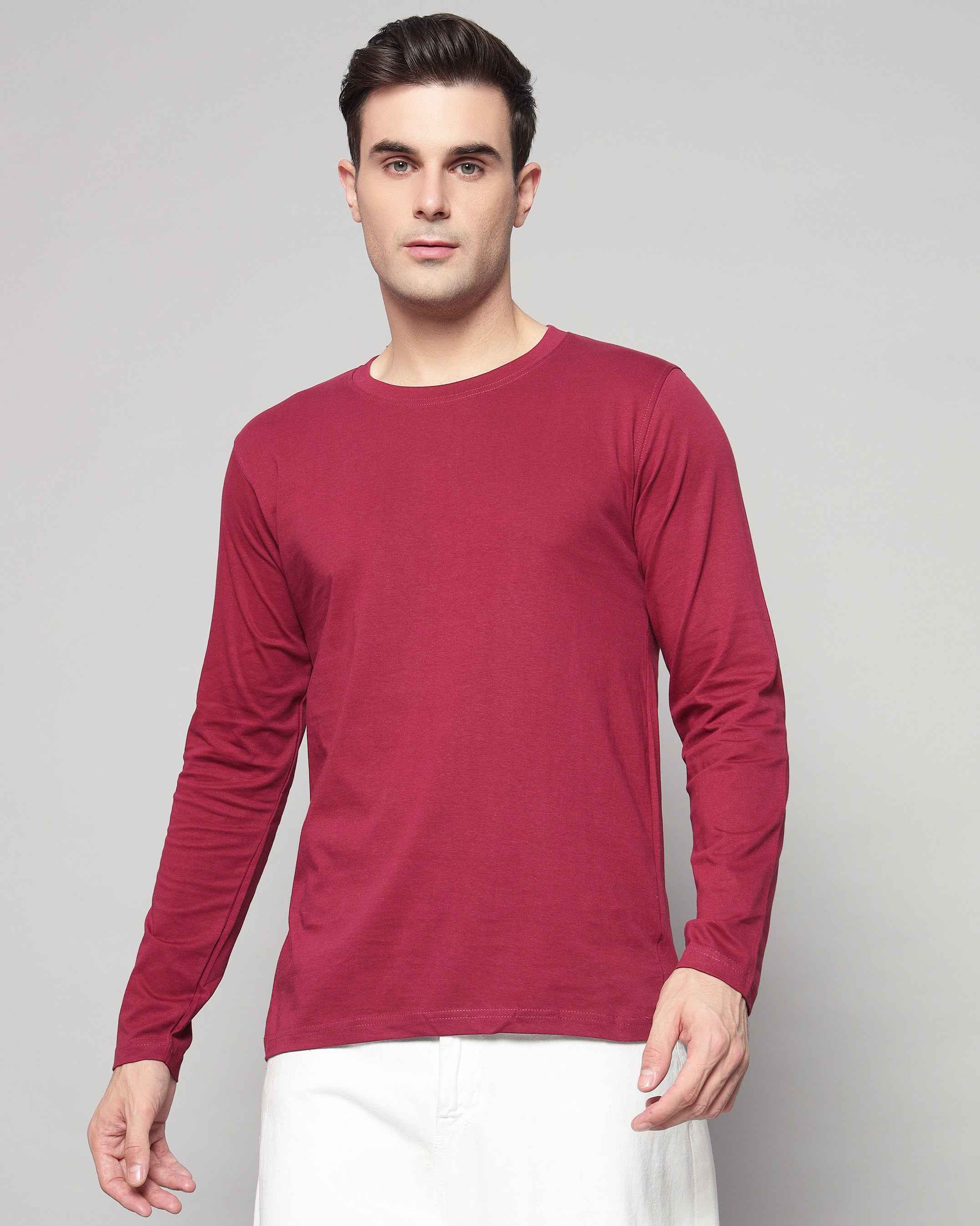 Caual Long Sleeve T-shirt - Maroon